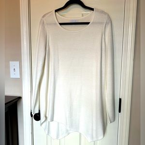 NEW YORK & COMPANY Cream Asymmetrical Sweater Size L